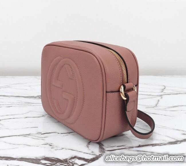 Top Quality Gucci Soho Small Leather Interlocking G Tassel Disco Camera Bag 308364 Nude Pink 2024
