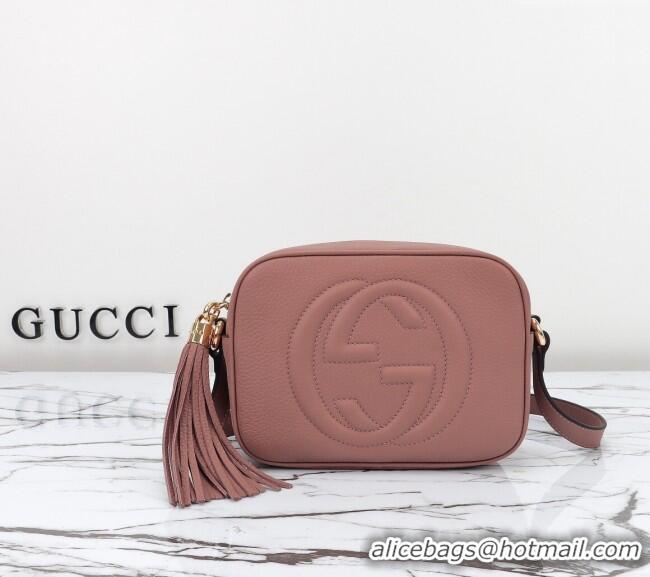 Top Quality Gucci Soho Small Leather Interlocking G Tassel Disco Camera Bag 308364 Nude Pink 2024