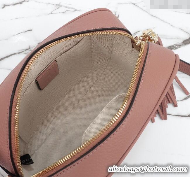 Top Quality Gucci Soho Small Leather Interlocking G Tassel Disco Camera Bag 308364 Nude Pink 2024