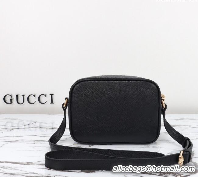 Famous Brand Gucci Soho Small Leather Interlocking G Tassel Disco Camera Bag 308364 Black 2024