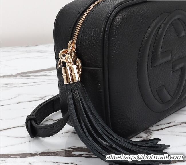 Famous Brand Gucci Soho Small Leather Interlocking G Tassel Disco Camera Bag 308364 Black 2024