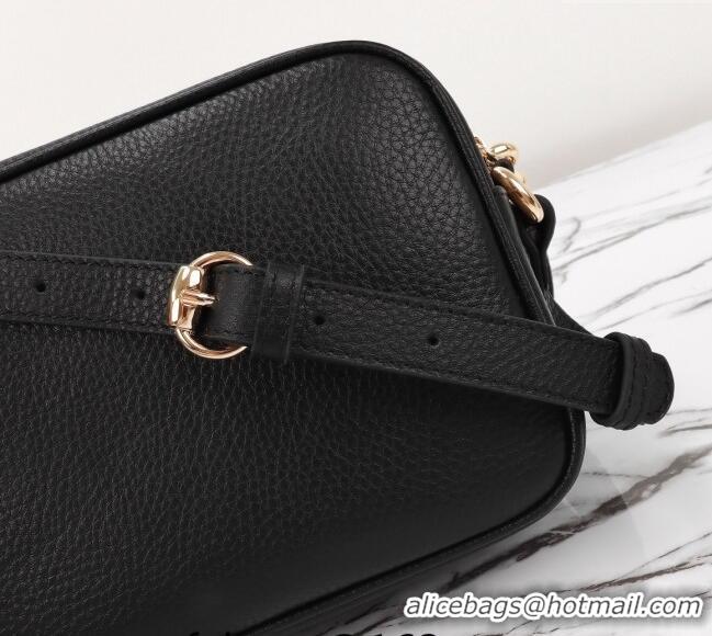 Famous Brand Gucci Soho Small Leather Interlocking G Tassel Disco Camera Bag 308364 Black 2024