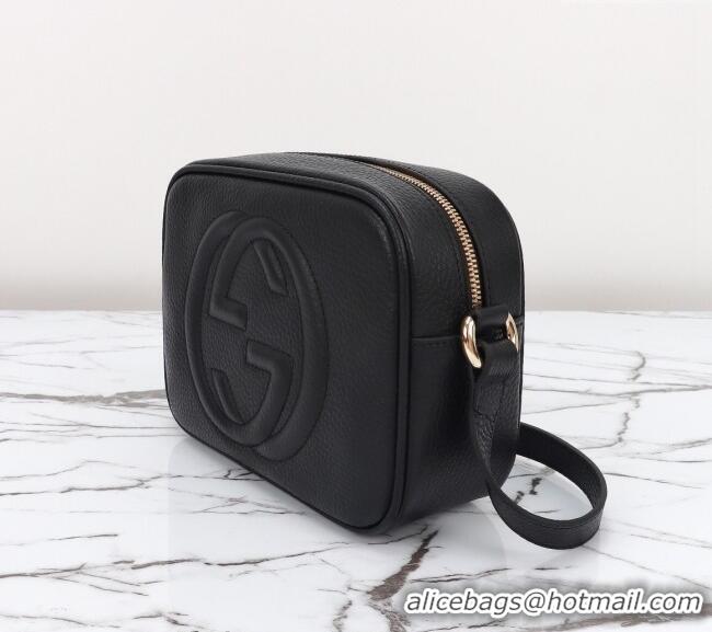 Famous Brand Gucci Soho Small Leather Interlocking G Tassel Disco Camera Bag 308364 Black 2024