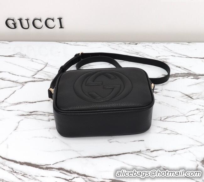 Famous Brand Gucci Soho Small Leather Interlocking G Tassel Disco Camera Bag 308364 Black 2024