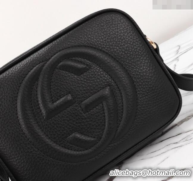 Famous Brand Gucci Soho Small Leather Interlocking G Tassel Disco Camera Bag 308364 Black 2024