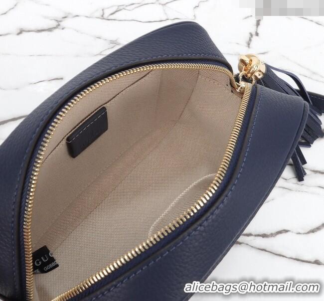 Buy Fashionable Gucci Soho Small Leather Interlocking G Tassel Disco Camera Bag 308364 Royal Blue 2024