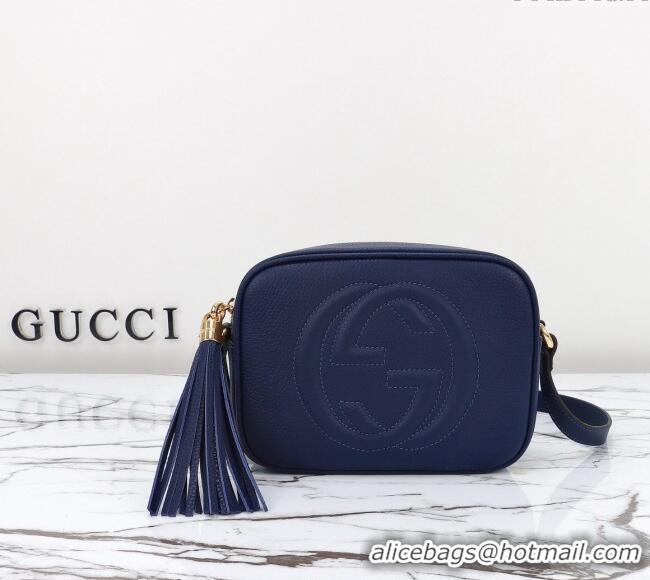 Buy Fashionable Gucci Soho Small Leather Interlocking G Tassel Disco Camera Bag 308364 Royal Blue 2024