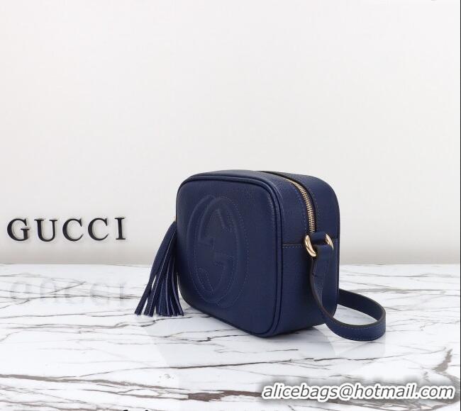 Buy Fashionable Gucci Soho Small Leather Interlocking G Tassel Disco Camera Bag 308364 Royal Blue 2024