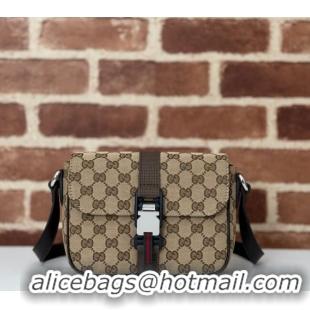 Luxury Cheap Gucci GG Canvas Mini Crossbody Bag 802100 Beige 2024