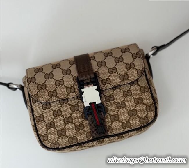 Luxury Cheap Gucci GG Canvas Mini Crossbody Bag 802100 Beige 2024