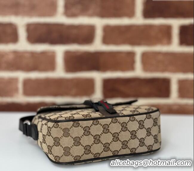 Luxury Cheap Gucci GG Canvas Mini Crossbody Bag 802100 Beige 2024