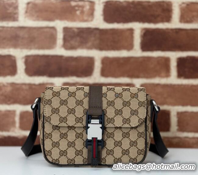 Luxury Cheap Gucci GG Canvas Mini Crossbody Bag 802100 Beige 2024