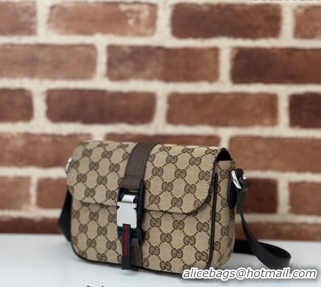 Luxury Cheap Gucci GG Canvas Mini Crossbody Bag 802100 Beige 2024