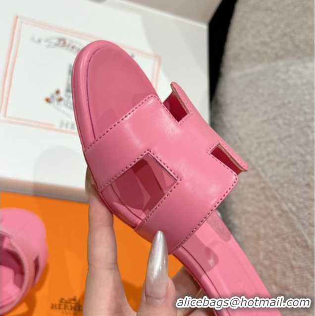 Perfect Hermes Classic Oasis Heel Slides Sandal 4.5cm in Shiny Calfskin Pink 0606108