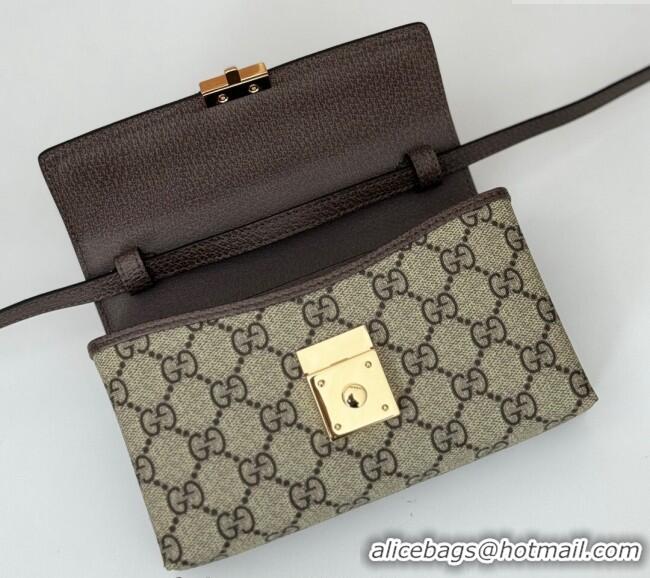 Top Grade Gucci Padlock GG Canvas Mini Bag 772314 Brown 2024