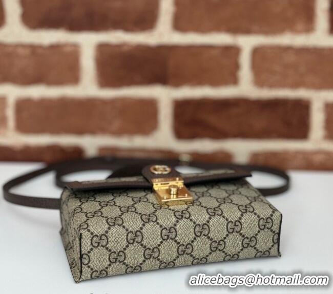 Top Grade Gucci Padlock GG Canvas Mini Bag 772314 Brown 2024