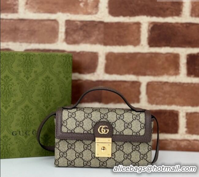 Top Grade Gucci Padlock GG Canvas Mini Bag 772314 Brown 2024
