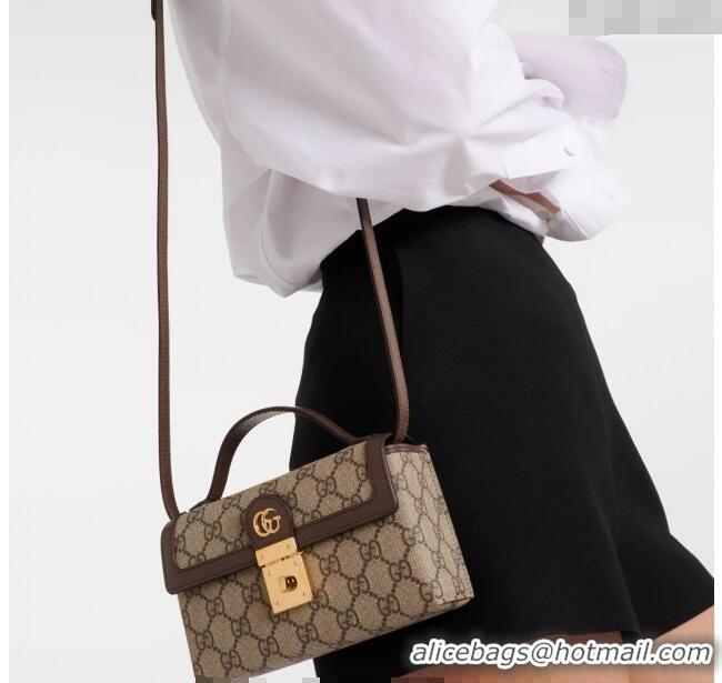 Top Grade Gucci Padlock GG Canvas Mini Bag 772314 Brown 2024