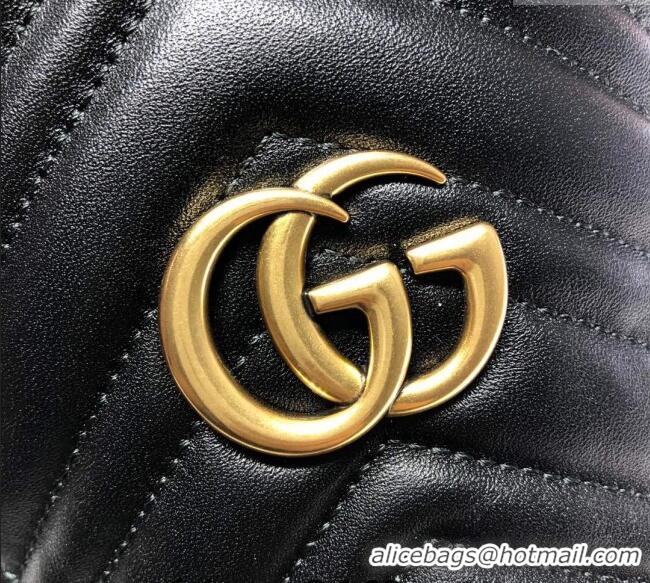 Luxurious Gucci GG Marmont Matelassé Mini Bucket Bag 575163 Black 2024