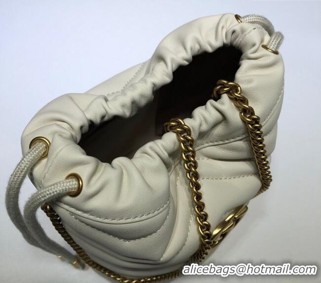 New Fashion Gucci GG Marmont Matelasse Mini Bucket Bag 575163 White 2024