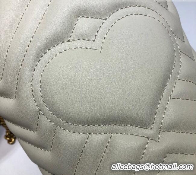 New Fashion Gucci GG Marmont Matelasse Mini Bucket Bag 575163 White 2024