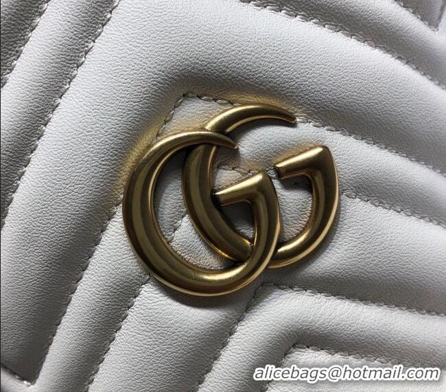 New Fashion Gucci GG Marmont Matelasse Mini Bucket Bag 575163 White 2024