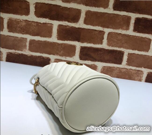 New Fashion Gucci GG Marmont Matelasse Mini Bucket Bag 575163 White 2024