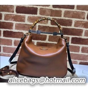Promotional Gucci Diana Leather medium shoulder bag 746124 Brown 2023