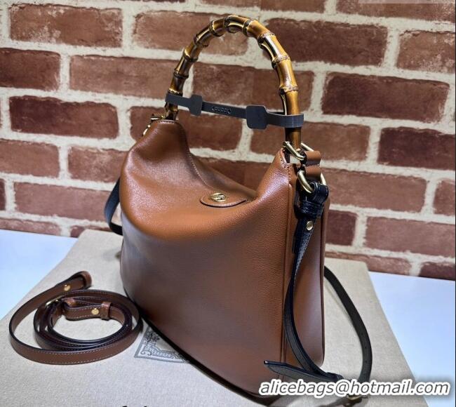 Promotional Gucci Diana Leather medium shoulder bag 746124 Brown 2023