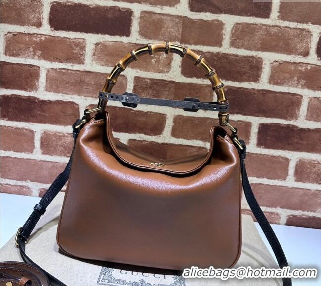 Promotional Gucci Diana Leather medium shoulder bag 746124 Brown 2023