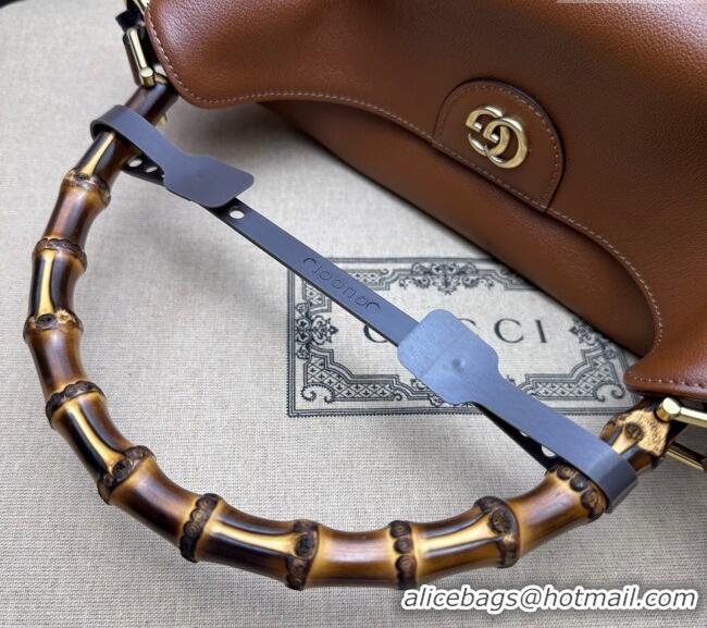 Promotional Gucci Diana Leather medium shoulder bag 746124 Brown 2023