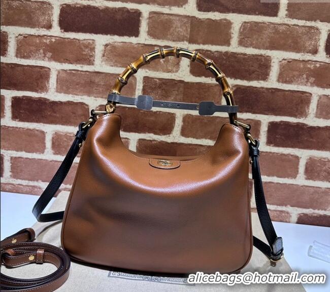 Promotional Gucci Diana Leather medium shoulder bag 746124 Brown 2023