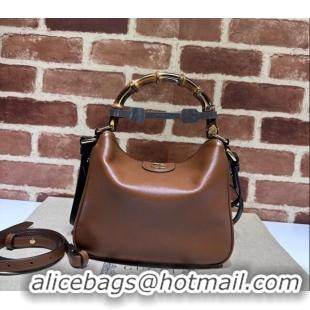 Famous Brand Gucci Diana Leather small shoulder bag 746251 Brown 2023