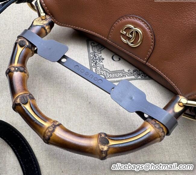 Famous Brand Gucci Diana Leather small shoulder bag 746251 Brown 2023