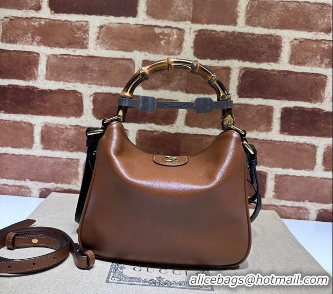 Famous Brand Gucci Diana Leather small shoulder bag 746251 Brown 2023