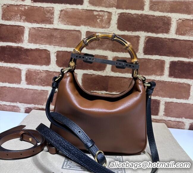 Famous Brand Gucci Diana Leather small shoulder bag 746251 Brown 2023