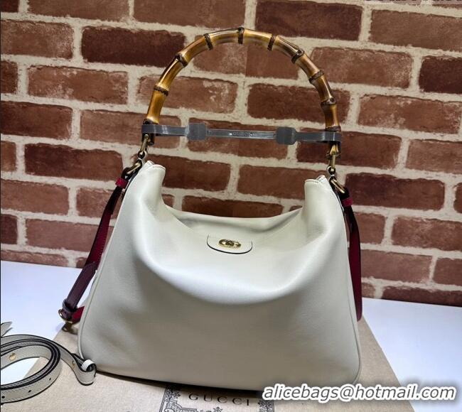 Shop Discount Gucci Diana Leather Large Shoulder Bag 746245 White 2024