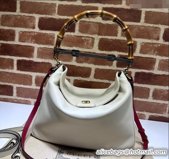Shop Discount Gucci Diana Leather Large Shoulder Bag 746245 White 2024