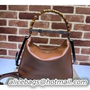 Unique Grade Gucci Diana Leather Large Shoulder Bag 746245 Brown 2024