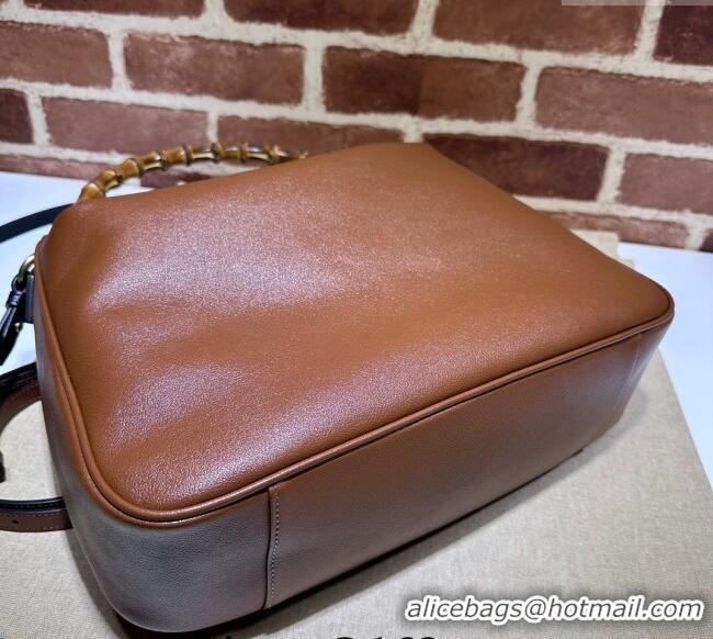 Unique Grade Gucci Diana Leather Large Shoulder Bag 746245 Brown 2024