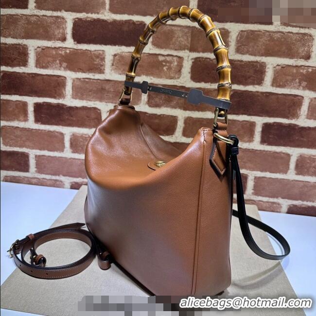 Unique Grade Gucci Diana Leather Large Shoulder Bag 746245 Brown 2024