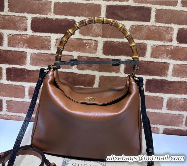 Unique Grade Gucci Diana Leather Large Shoulder Bag 746245 Brown 2024