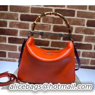 Famous Brand Gucci Diana Leather Large Shoulder Bag 746245 Orange 2024