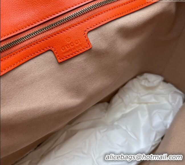 Famous Brand Gucci Diana Leather Large Shoulder Bag 746245 Orange 2024