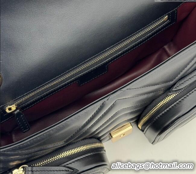 Grade Design Gucci GG Marmont Small Multi-Pocket Shoulder Bag 795228 Black 2024