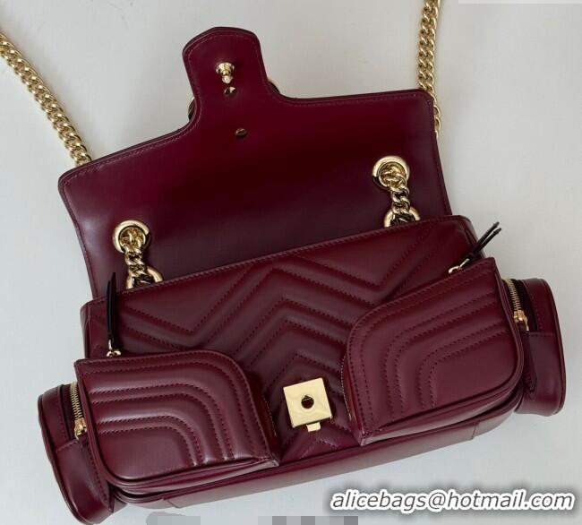 Buy Cheap Gucci GG Marmont Small Multi-Pocket Shoulder Bag 795228 Burgundy 2024