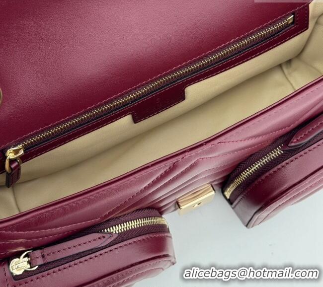 Buy Cheap Gucci GG Marmont Small Multi-Pocket Shoulder Bag 795228 Burgundy 2024