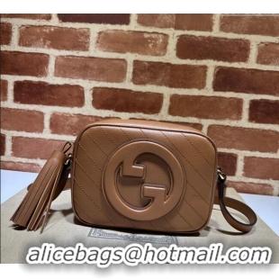 Super Quality Gucci Blondie Leather Camera Bag with Tassel 742360 Brown 2024