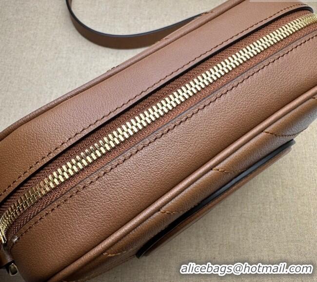 Super Quality Gucci Blondie Leather Camera Bag with Tassel 742360 Brown 2024