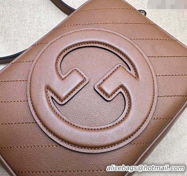Super Quality Gucci Blondie Leather Camera Bag with Tassel 742360 Brown 2024